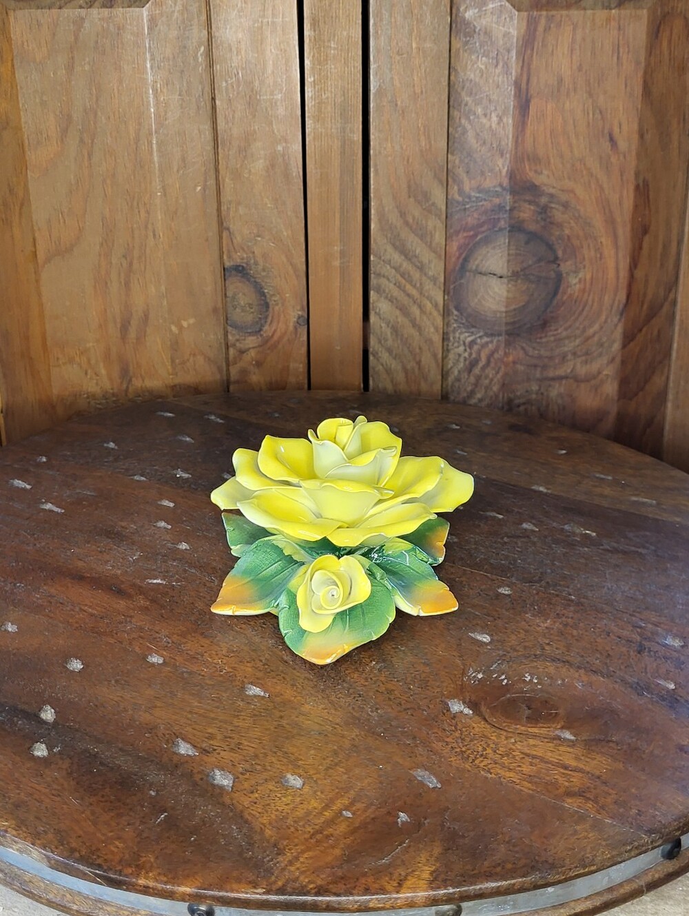 Yellow Porcelain Rose Figurine - Picture 8 of 15